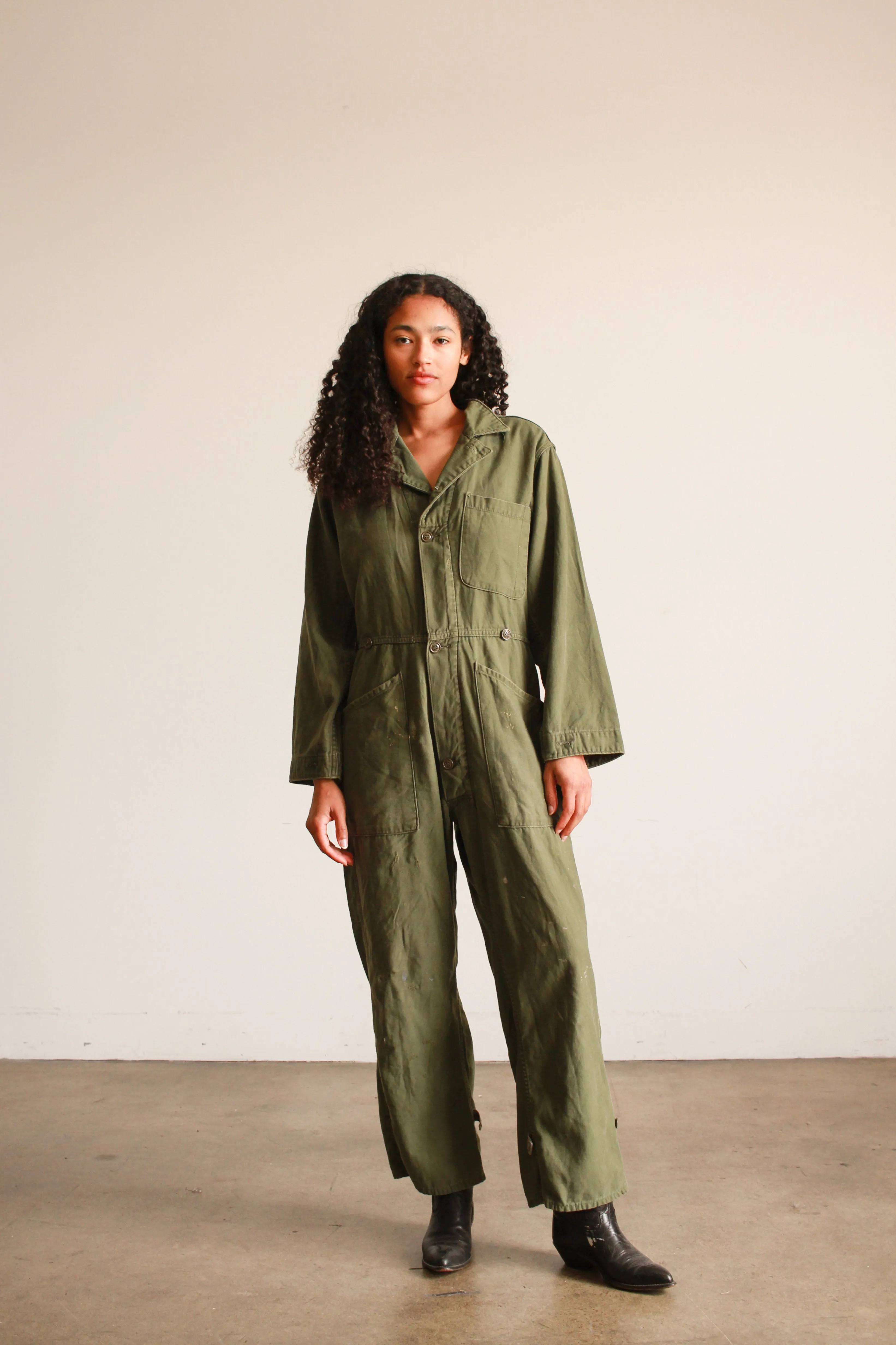 1970s Military Green Cotton Coveralls