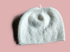 Baby Mütze und Halstuch Alpaka Weiss bis 46cm 6-12 Monate