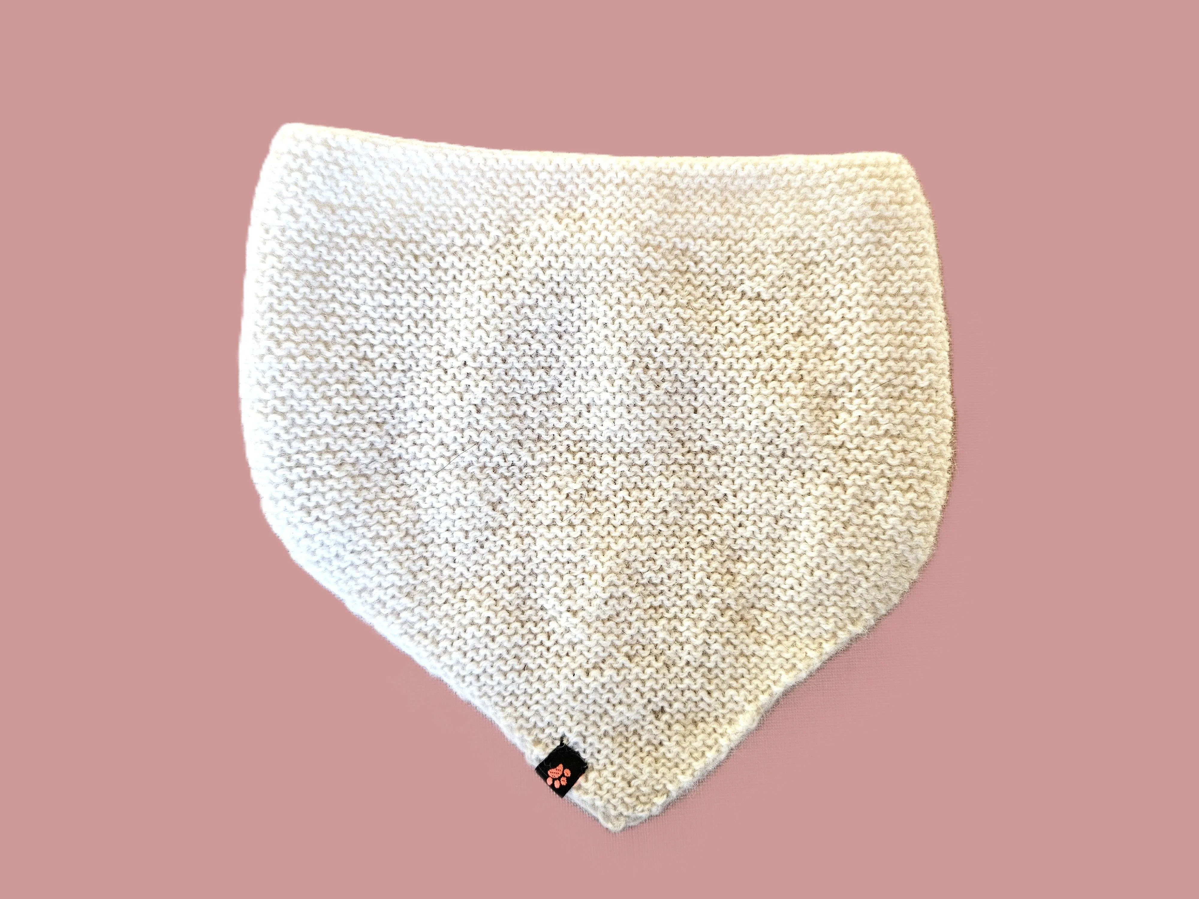 Baby Mütze und Halstuch Alpaka Weiss bis 46cm 6-12 Monate