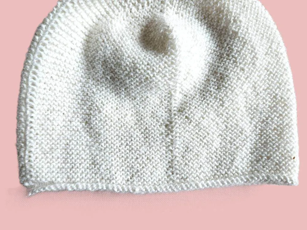 Baby Mütze und Halstuch Alpaka Weiss bis 46cm 6-12 Monate