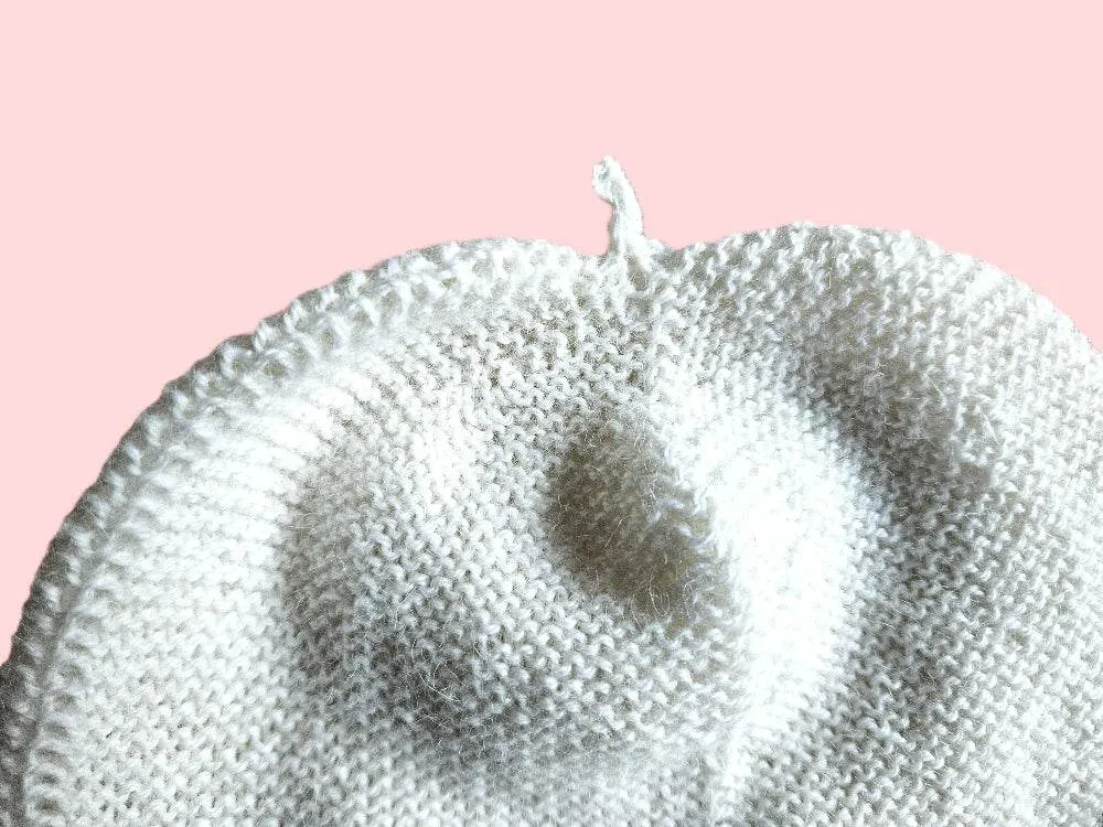 Baby Mütze und Halstuch Alpaka Weiss bis 46cm 6-12 Monate