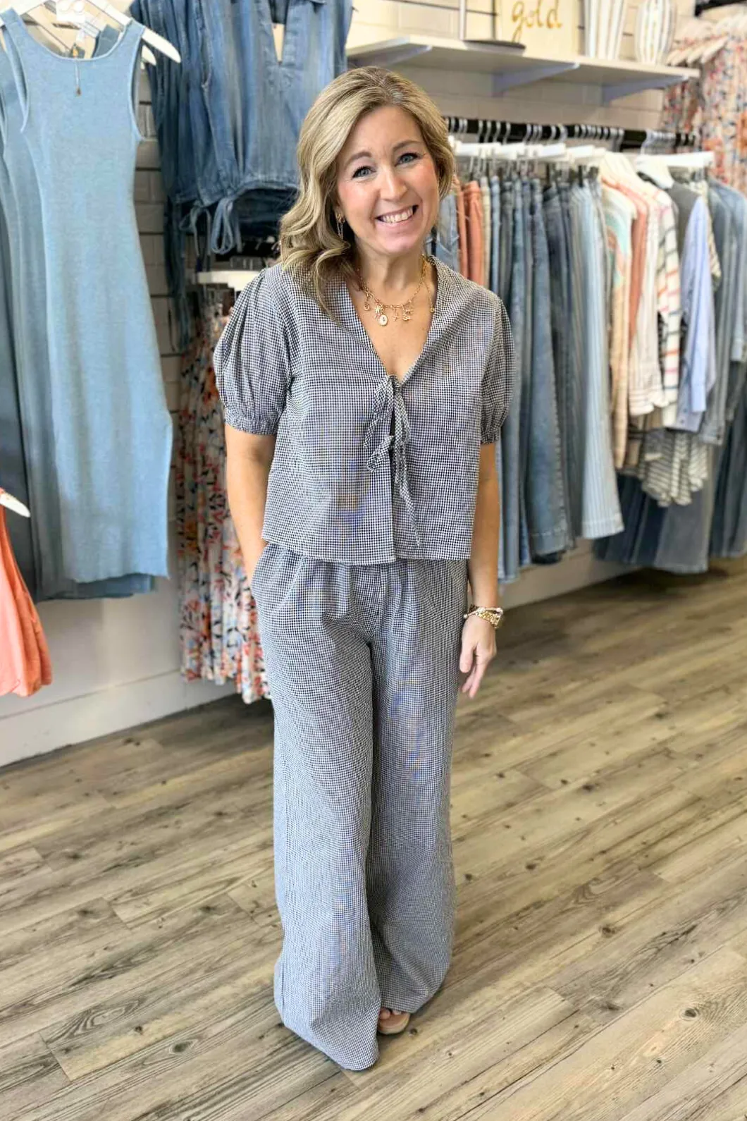 Black Seersucker Pants