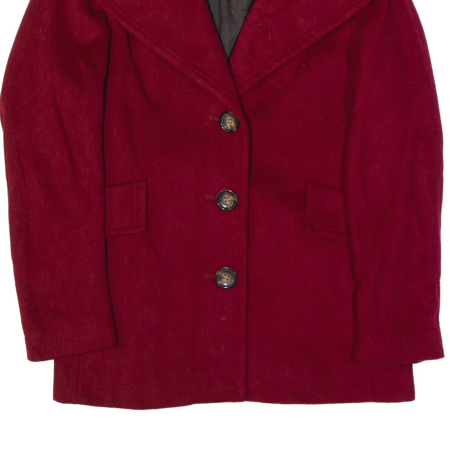 CALVIN KLEIN Overcoat Coat Maroon Womens S