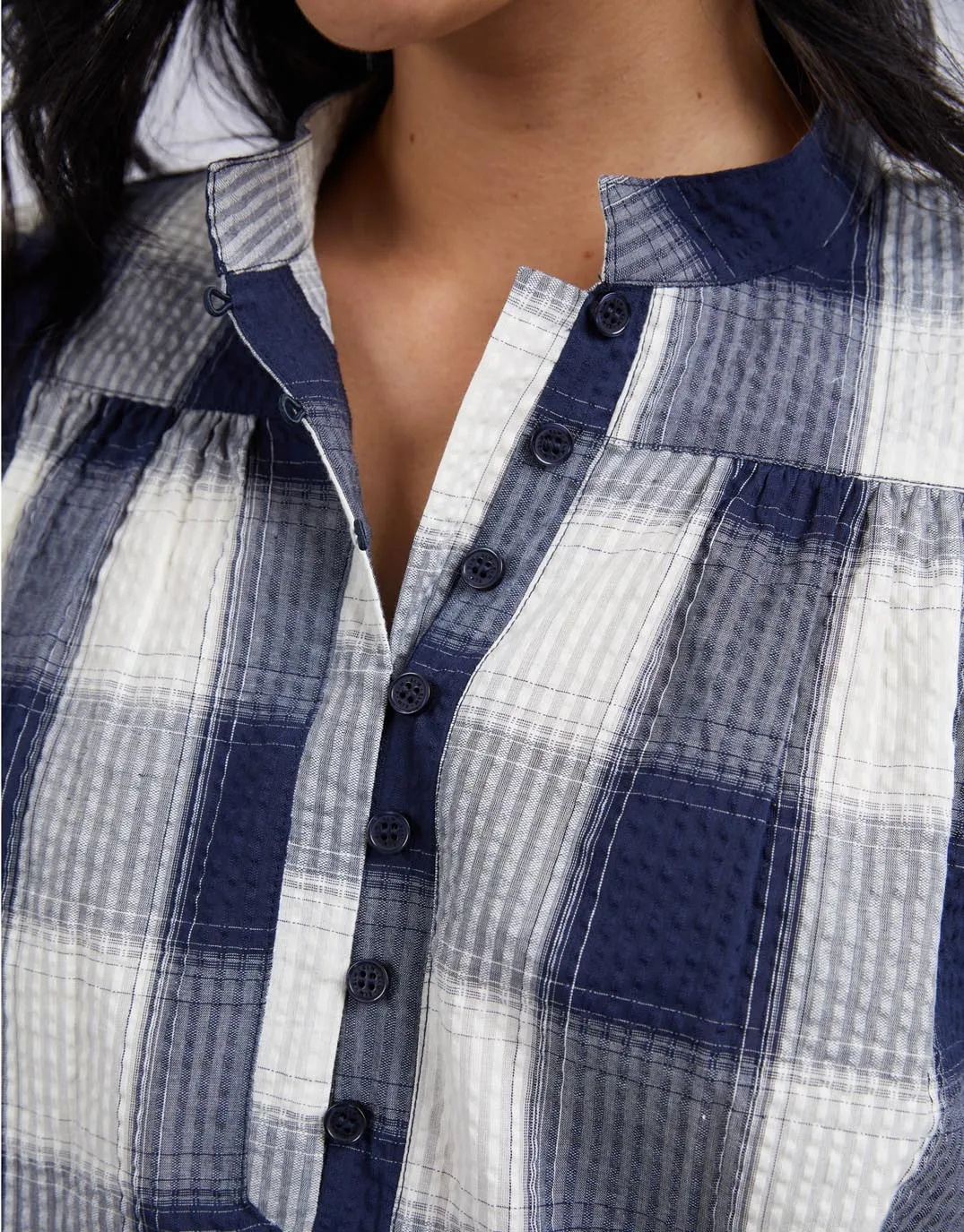 Cedar Check Blouse - Navy Check