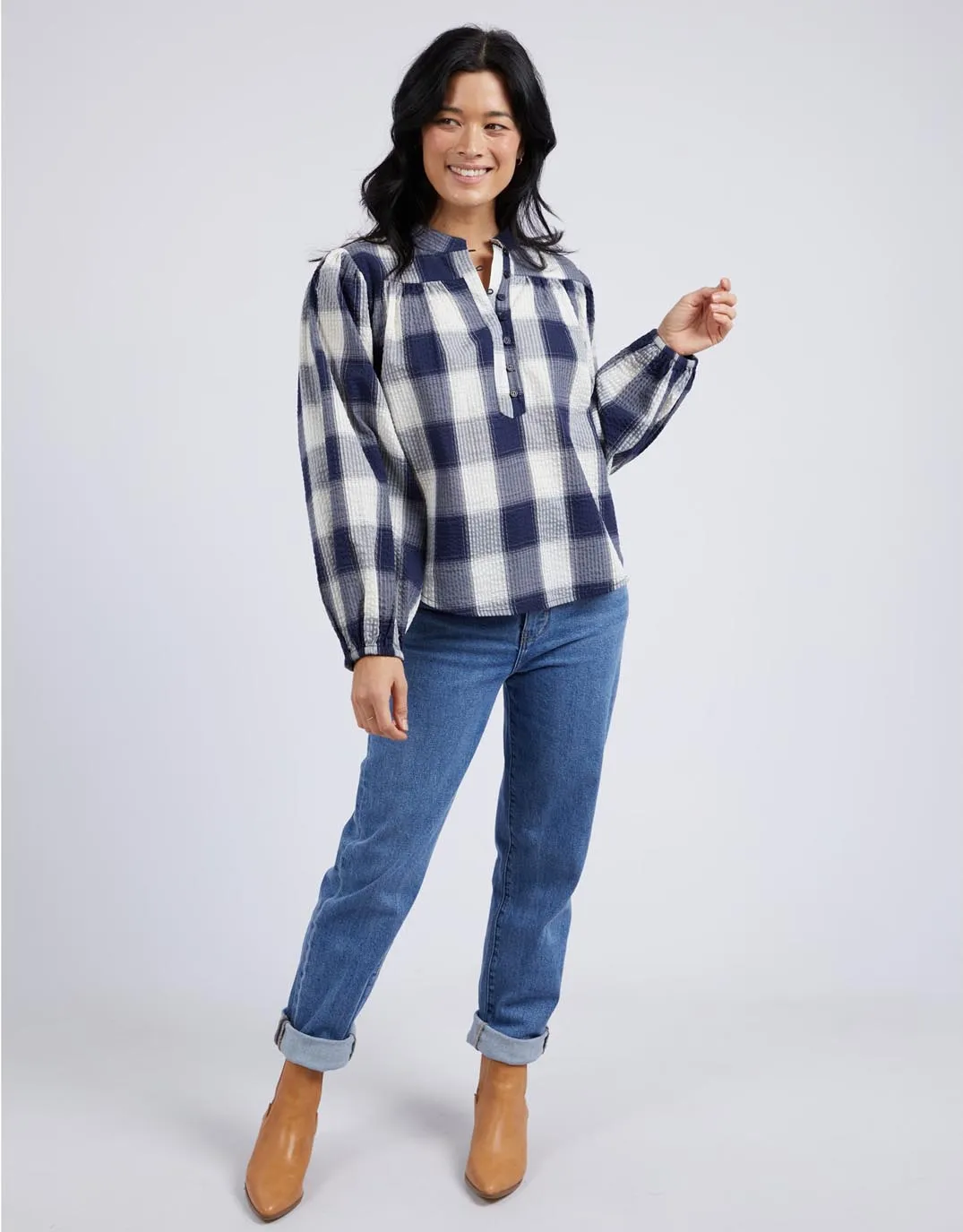 Cedar Check Blouse - Navy Check