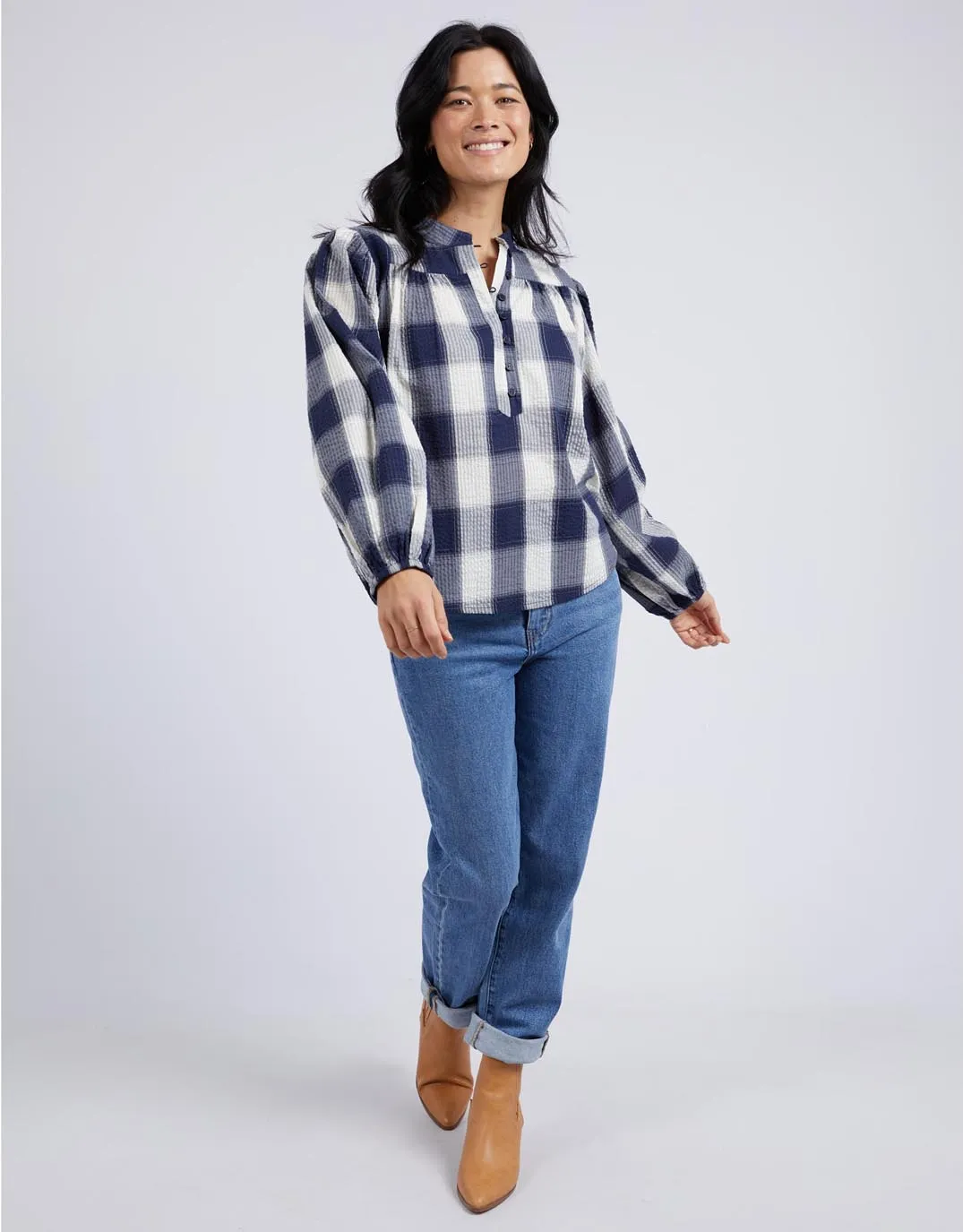 Cedar Check Blouse - Navy Check