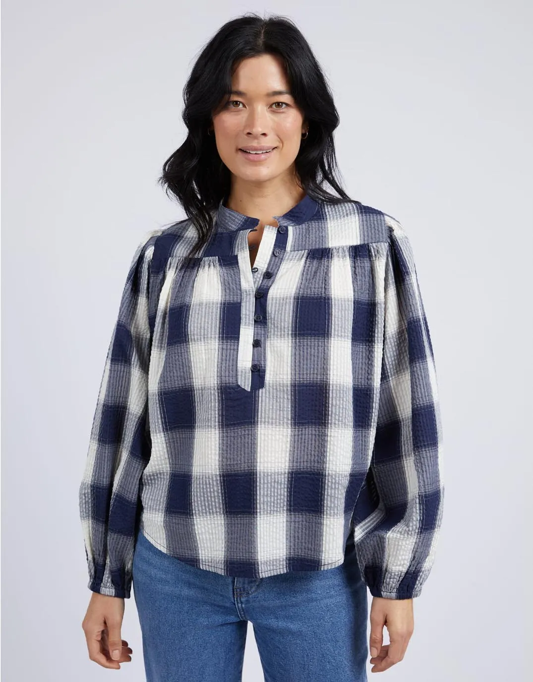 Cedar Check Blouse - Navy Check