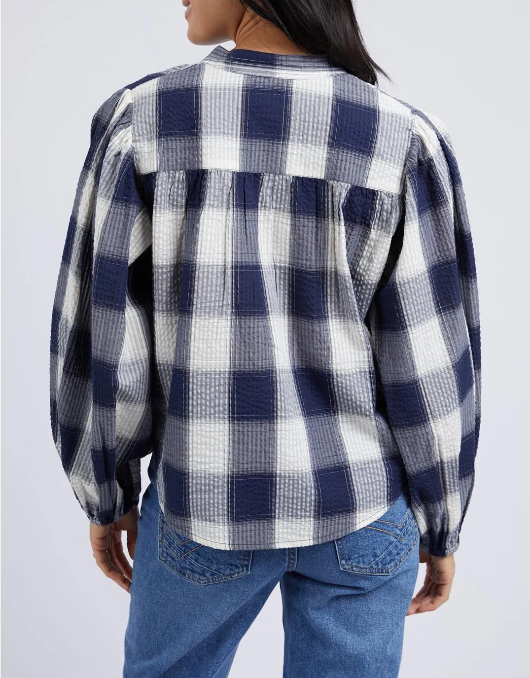 Cedar Check Blouse - Navy Check