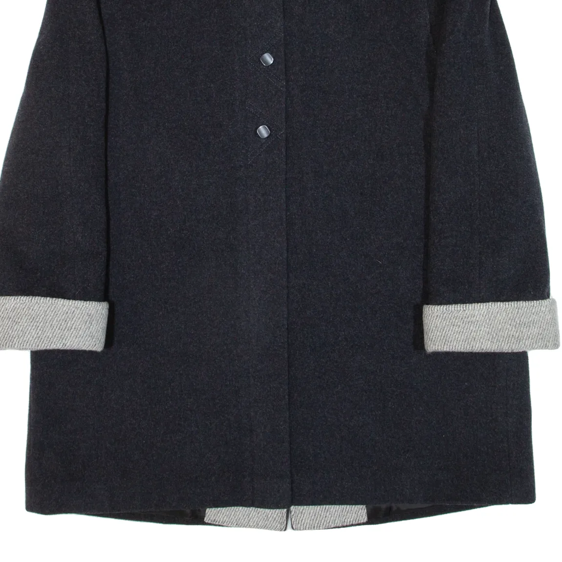 CHRISTIAN Womens Overcoat Coat Black Knit Cashmere L