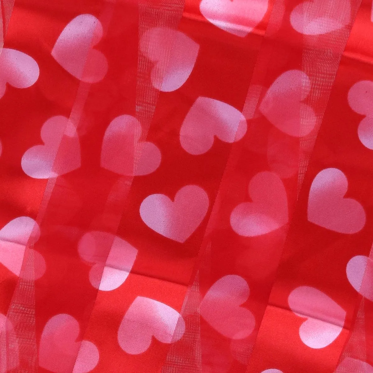 CTM® Women's Lightweight Satin Valentine's Bold Heart Print Scarf