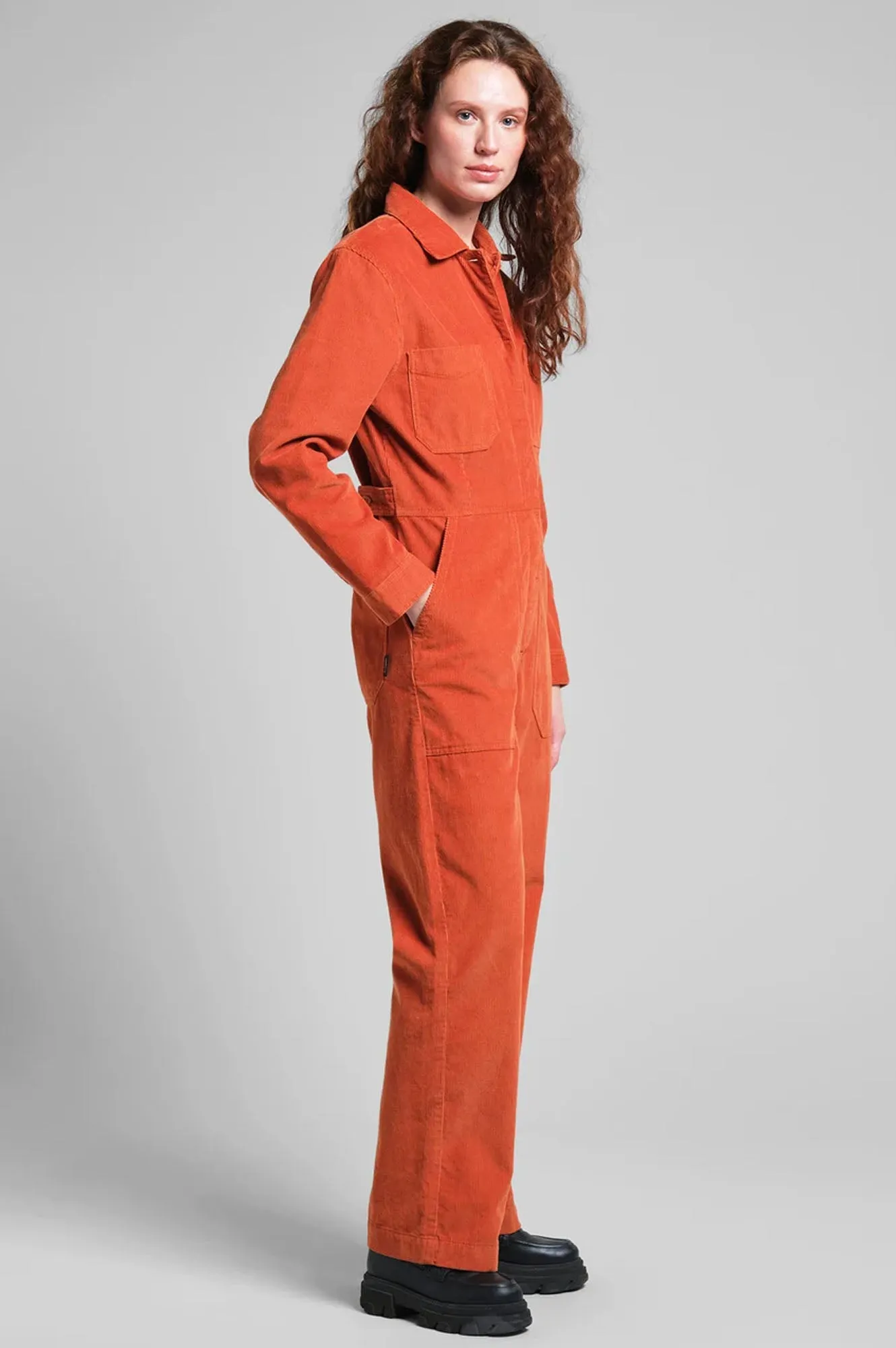 Dedicated Docksta Cinnamon Orange Corduroy Overalls