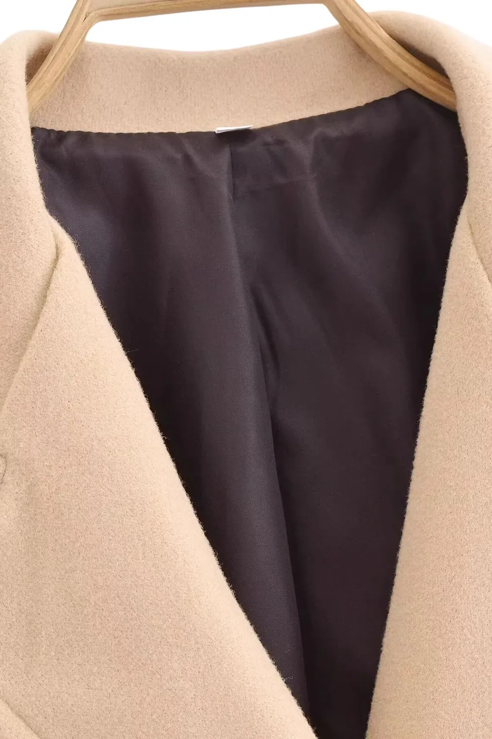 'Eliza' Camel Double-Breasted Cashmere Overcoat