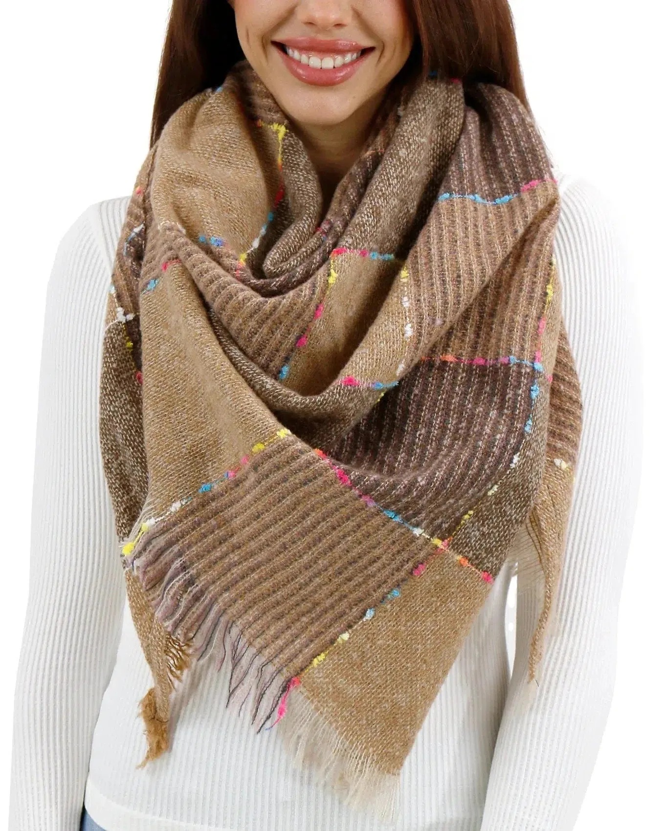 Fall Fun Plaid Triangle Scarf