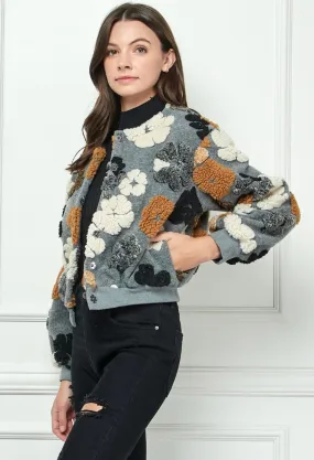 Felted Flower Grey Jacket