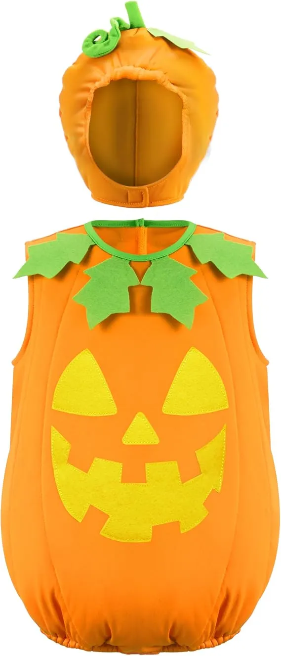 Halloween Baby Pumpkin Costume, Light Orange