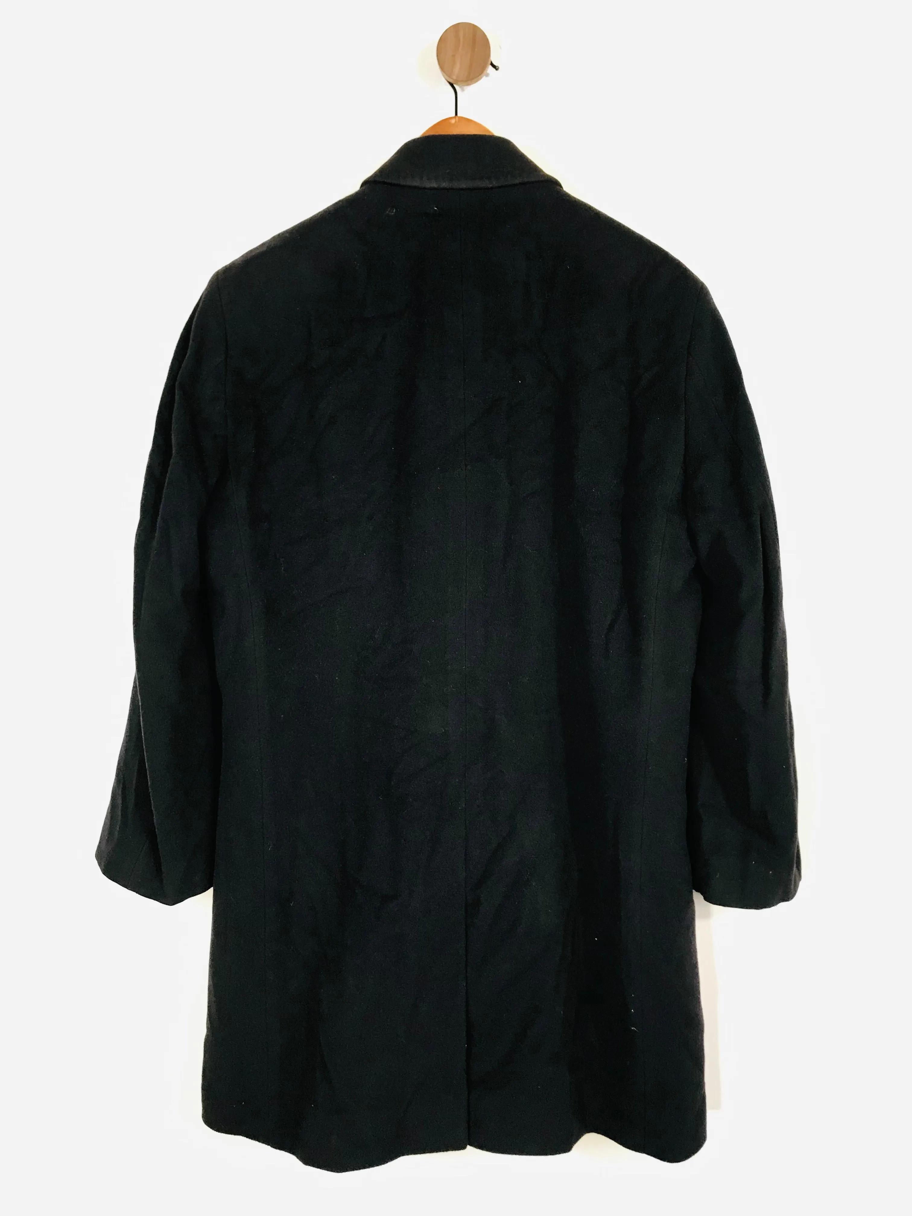 Hugo Boss Men's Cashmere Wool Trench Overcoat | L | Black