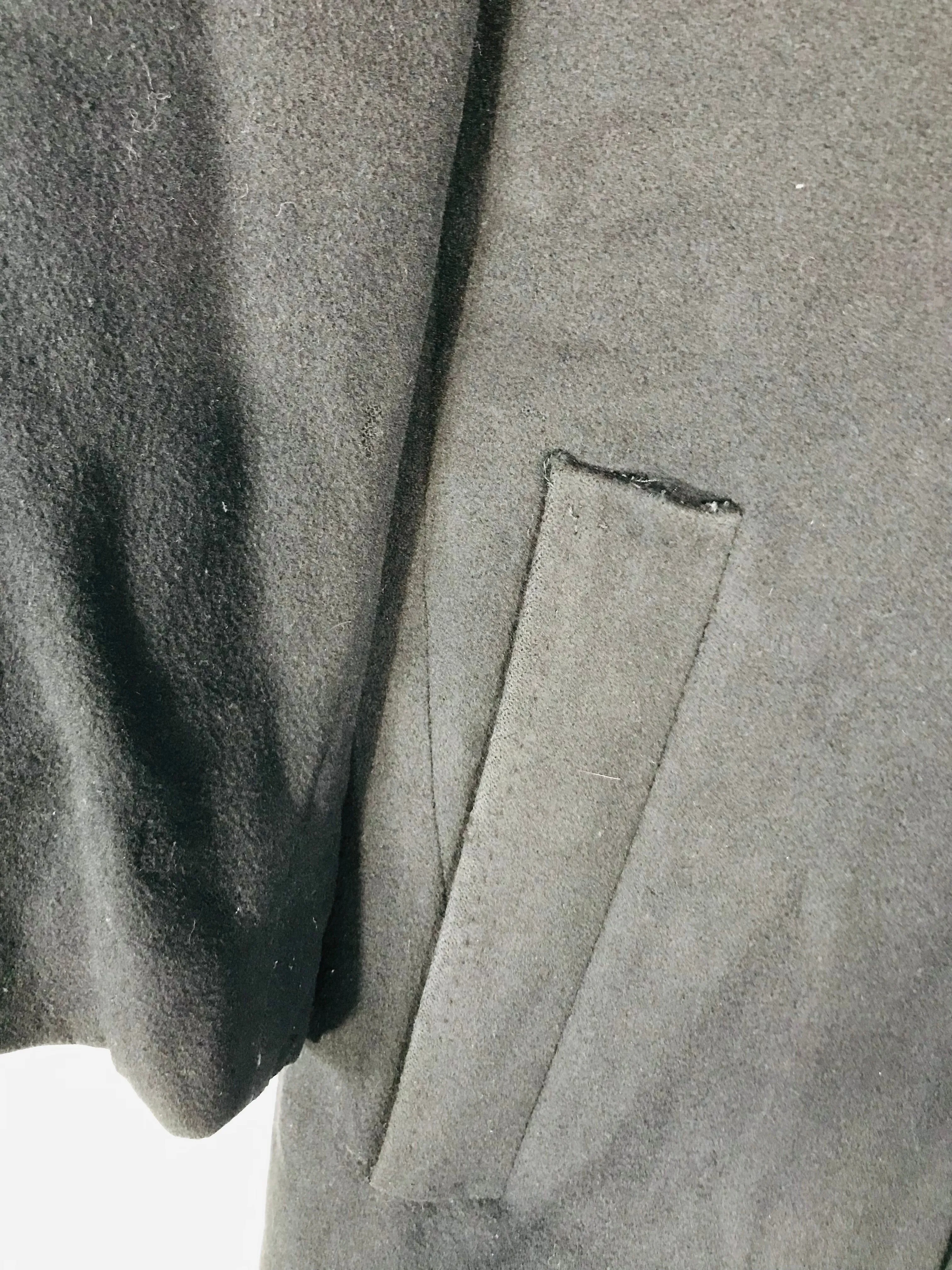 Hugo Boss Men's Cashmere Wool Trench Overcoat | L | Black