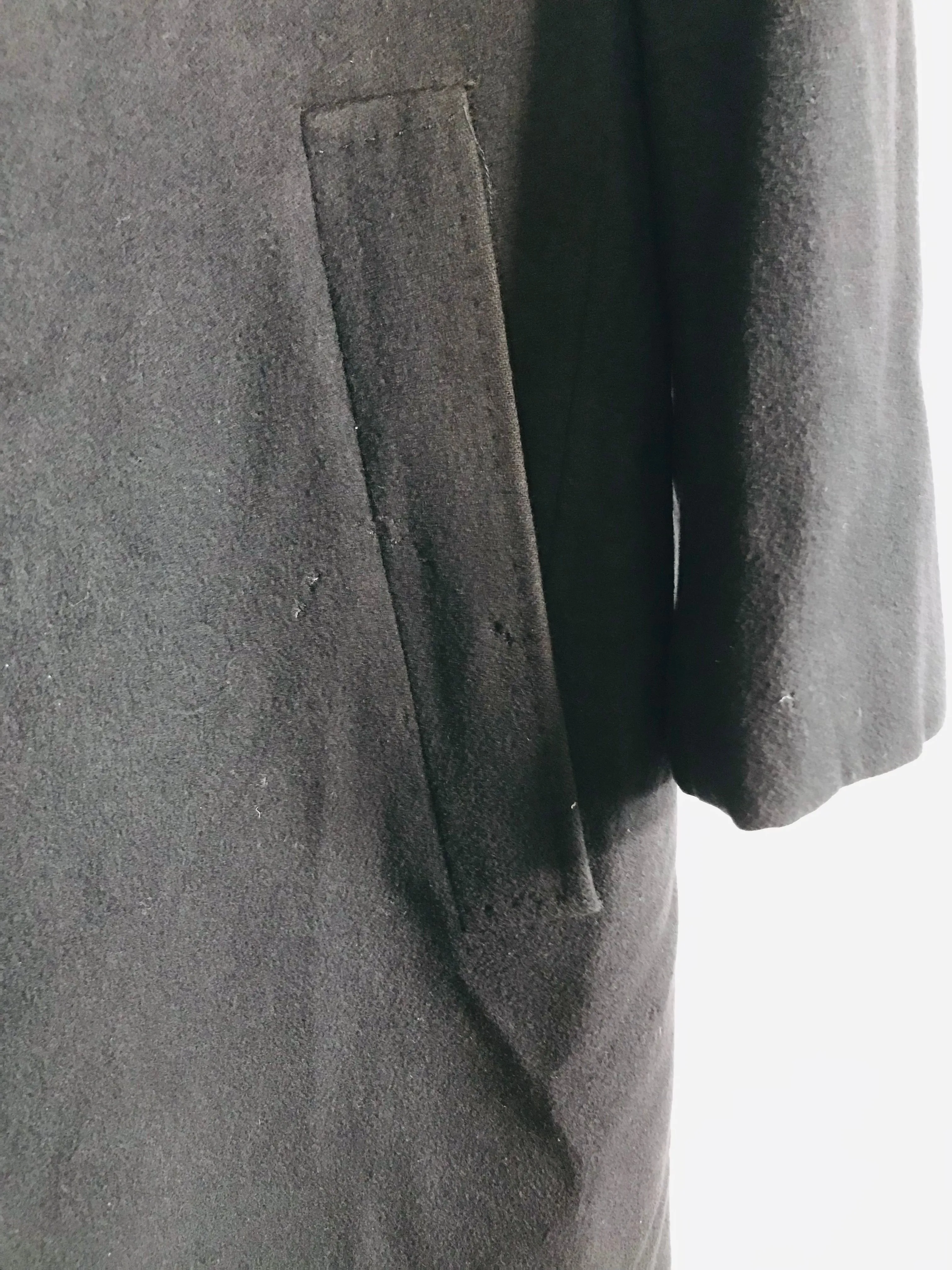 Hugo Boss Men's Cashmere Wool Trench Overcoat | L | Black