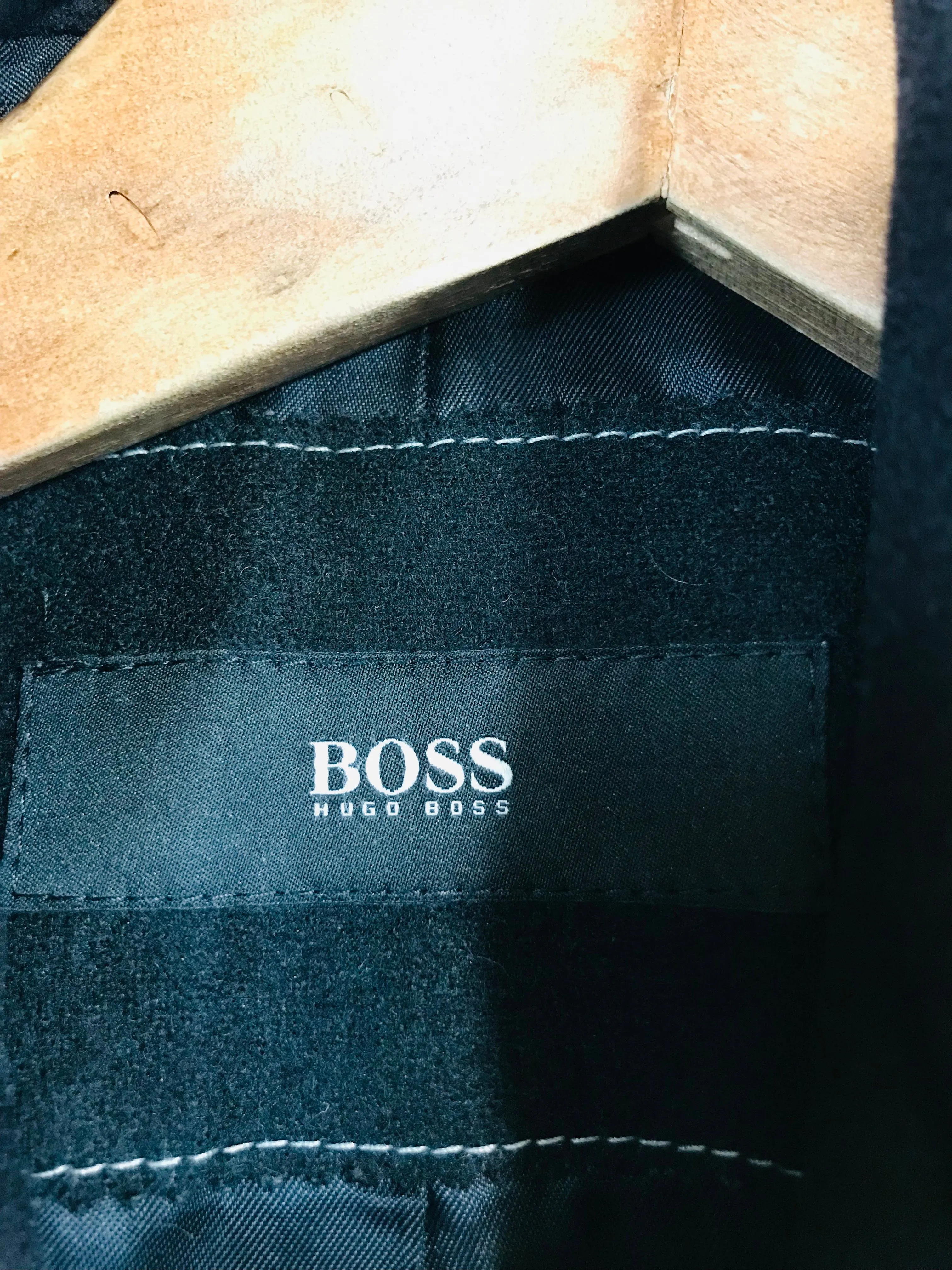 Hugo Boss Men's Cashmere Wool Trench Overcoat | L | Black