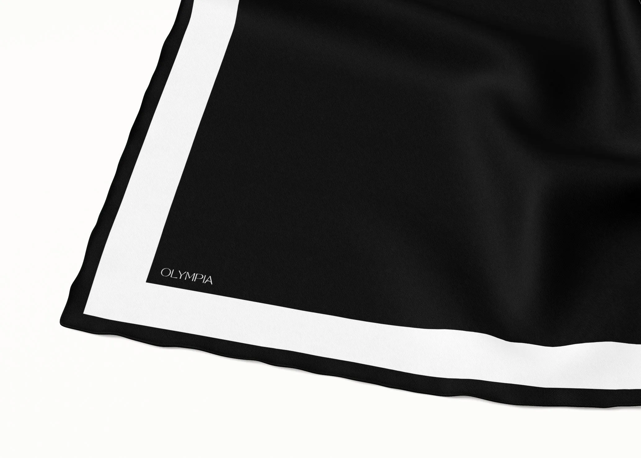 Imelda Ebony/Paper White Silk Scarf - 89x89cm