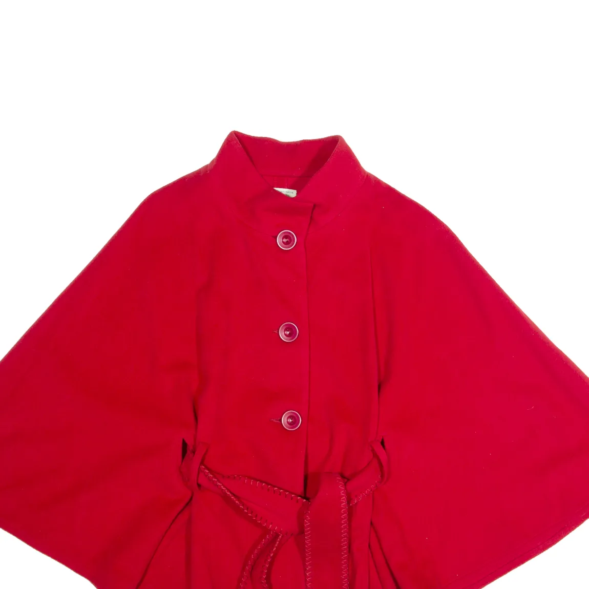 JIMMY HOURIHAN Poncho Cape Womens Overcoat Jacket Red Cashmere S