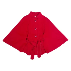JIMMY HOURIHAN Poncho Cape Womens Overcoat Jacket Red Cashmere S