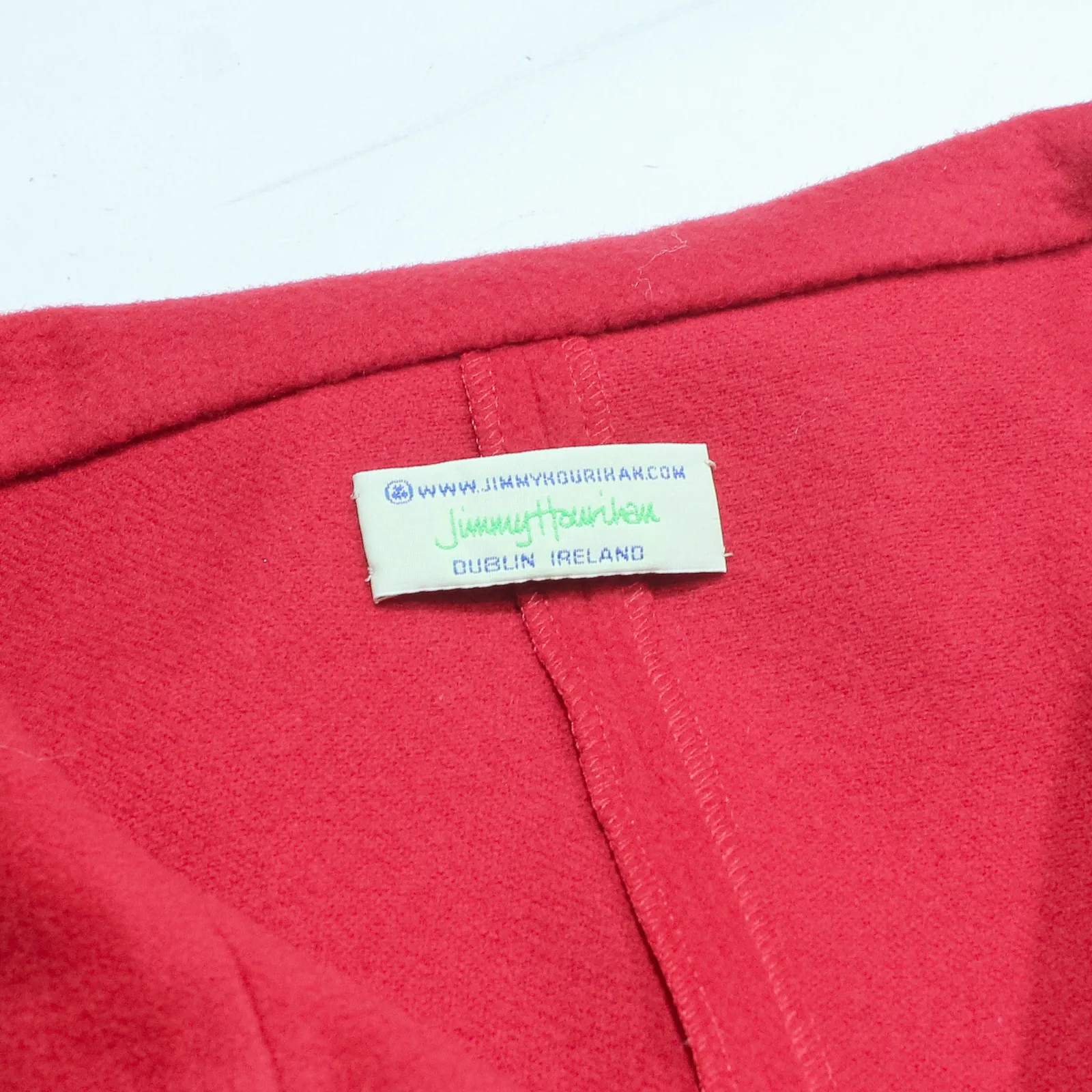 JIMMY HOURIHAN Poncho Cape Womens Overcoat Jacket Red Cashmere S