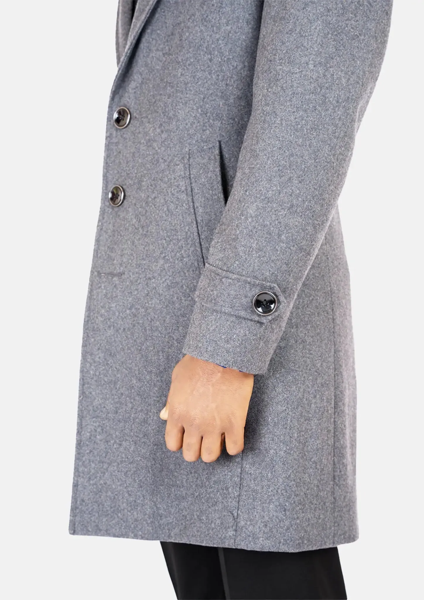 Light Grey Wool Classic Overcoat