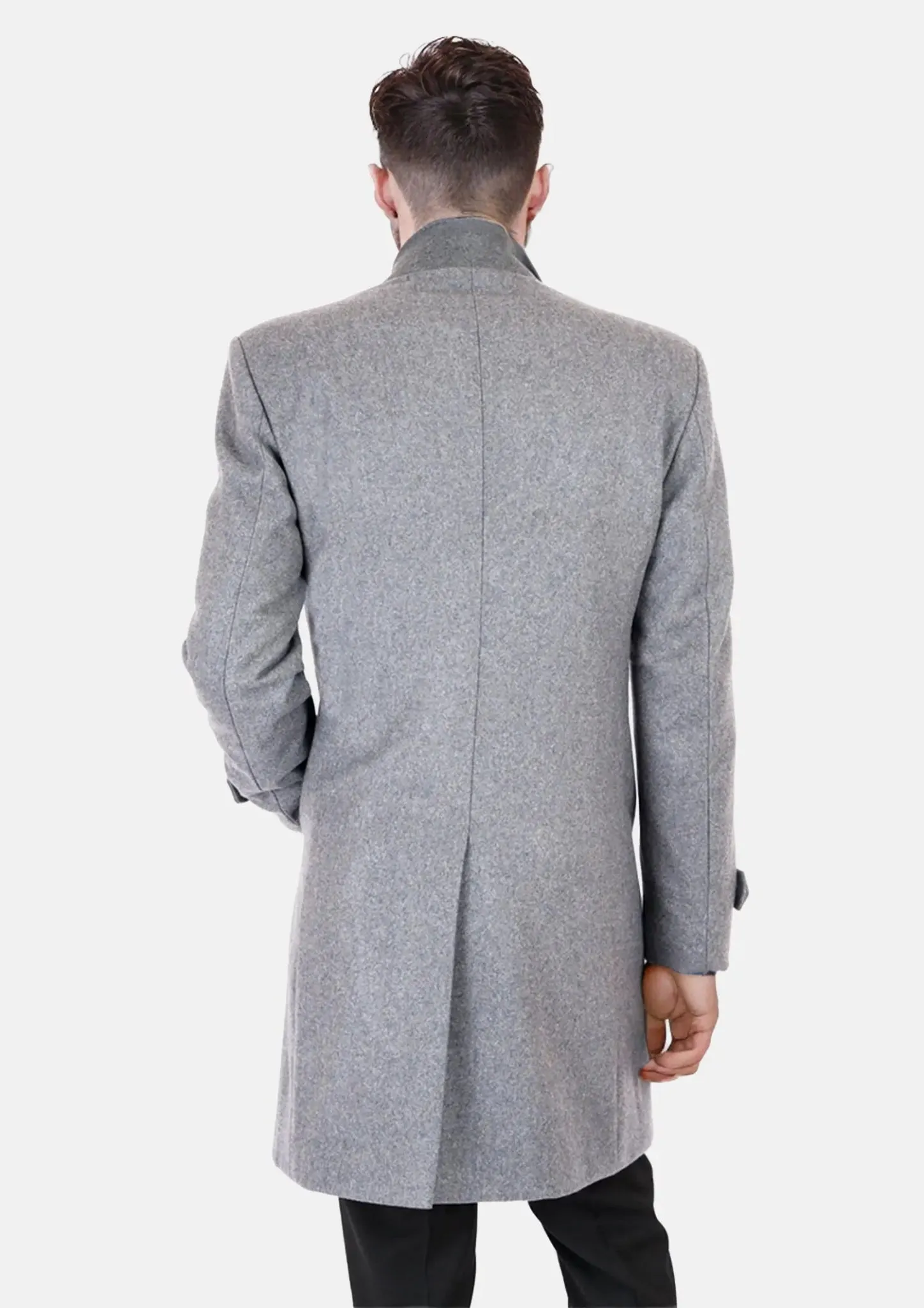 Light Grey Wool Classic Overcoat