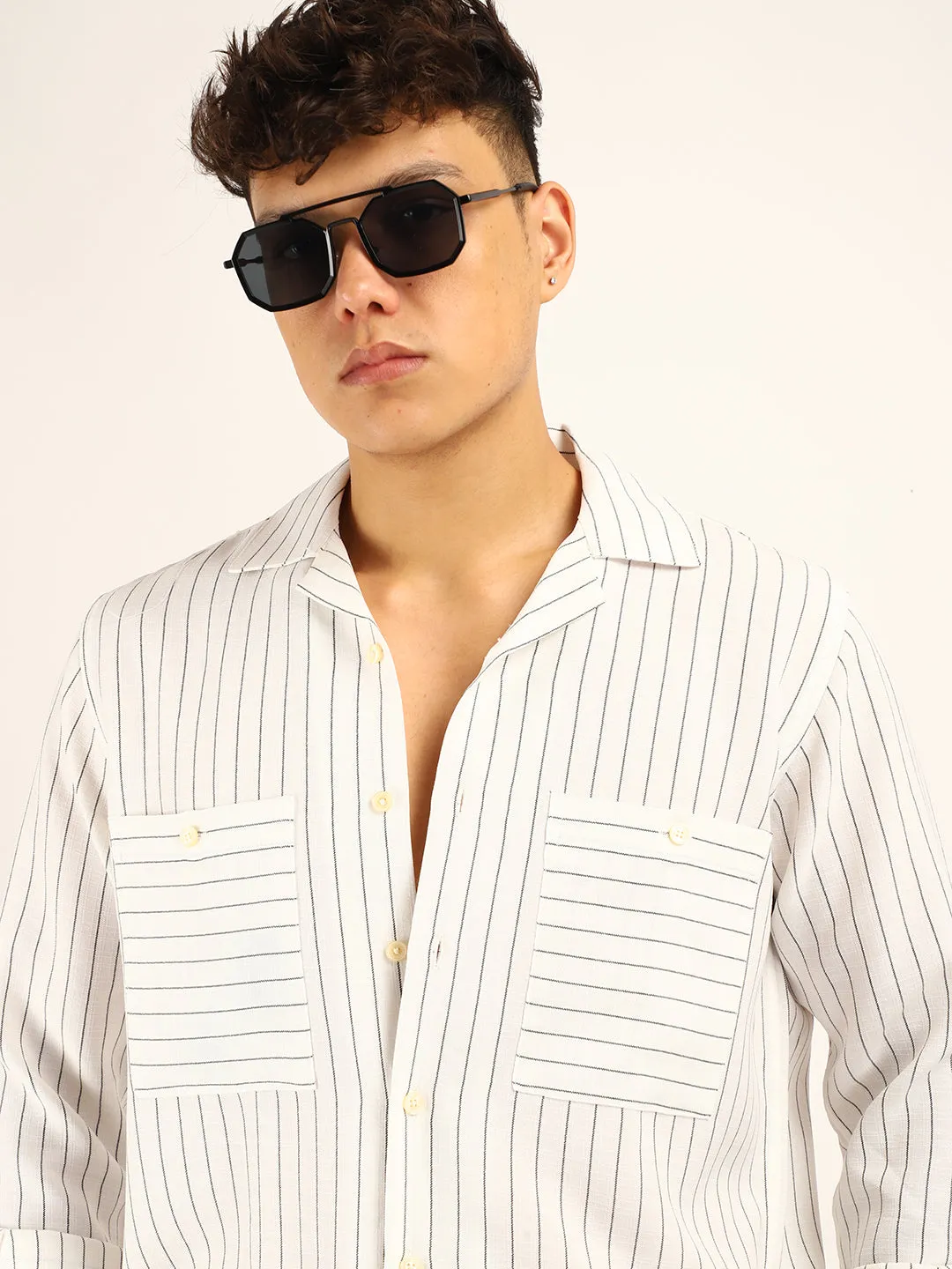 Linen Acuaa White Full Sleeve Shirt