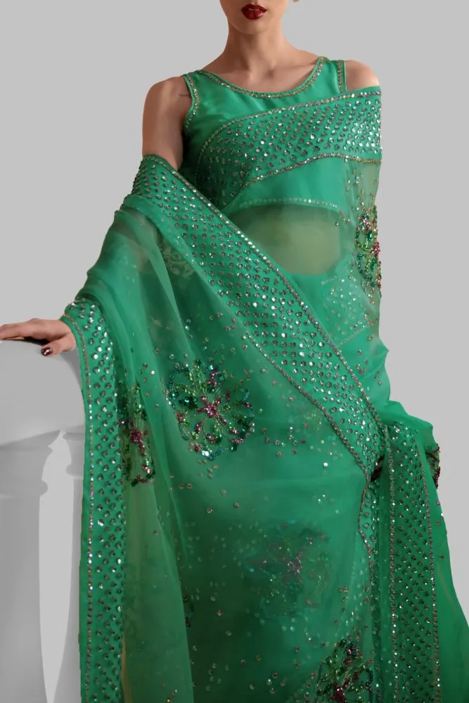 Luxe Edit '23 - The Emerald Green Sari