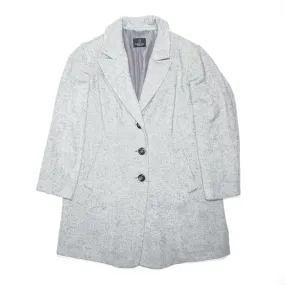 MADELEINE Wool Cashmere Grey Overcoat Jacket Womens L