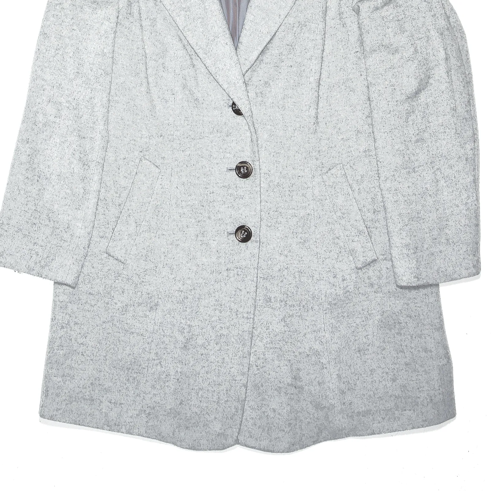 MADELEINE Wool Cashmere Grey Overcoat Jacket Womens L