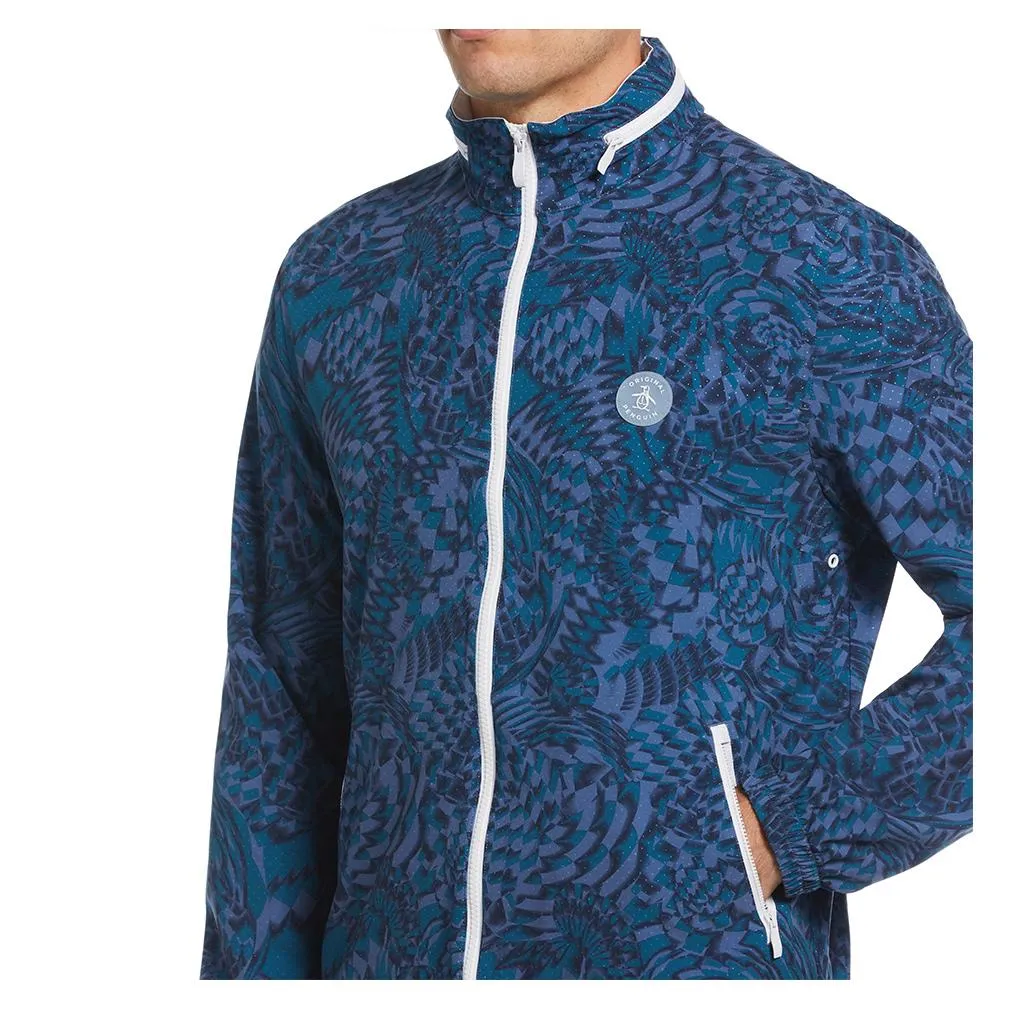 Men`s Checked Tennis Wind Jacket Black Iris