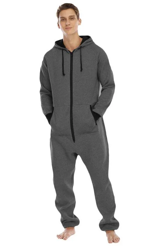 Men's Thickened Sweater Fleece Jumpsuit Onesie