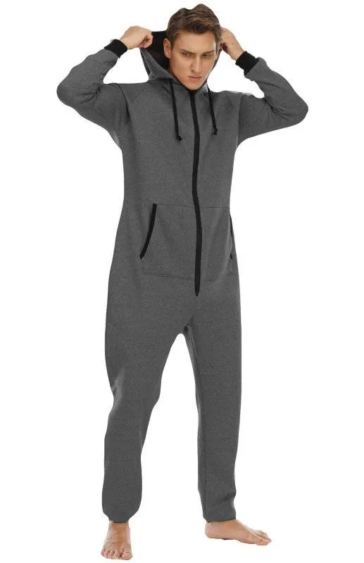 Men's Thickened Sweater Fleece Jumpsuit Onesie