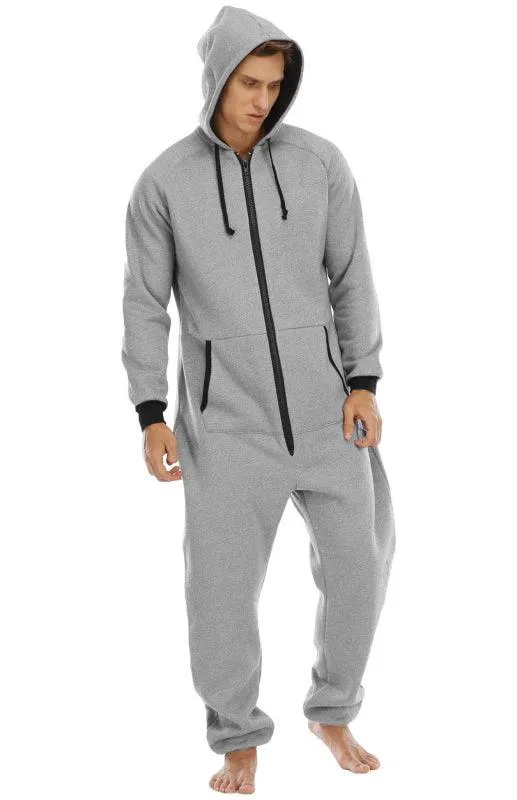 Men's Thickened Sweater Fleece Jumpsuit Onesie