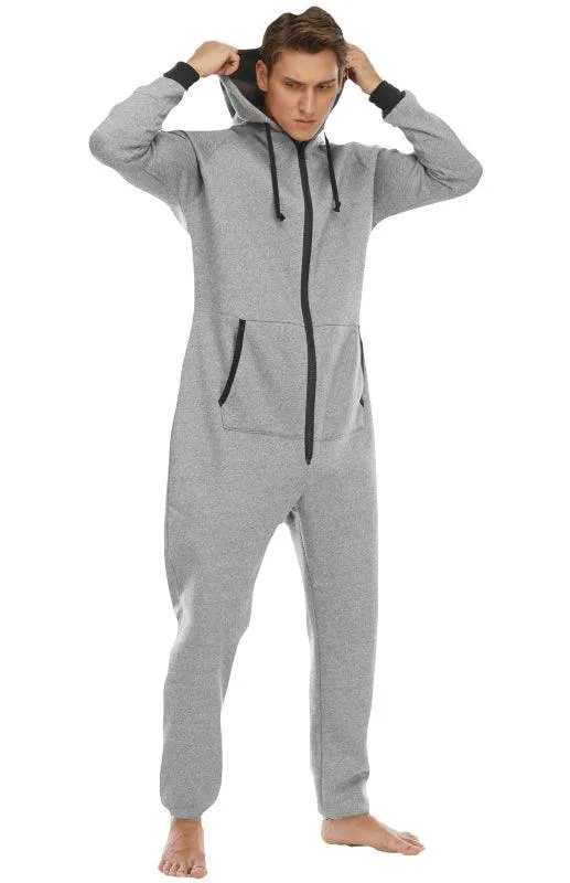 Men's Thickened Sweater Fleece Jumpsuit Onesie