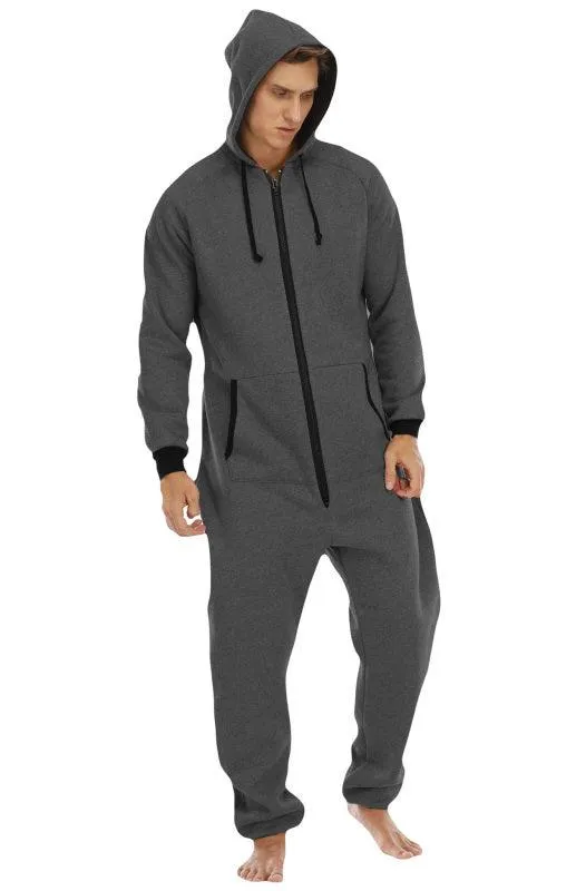 Men's Thickened Sweater Fleece Jumpsuit Onesie