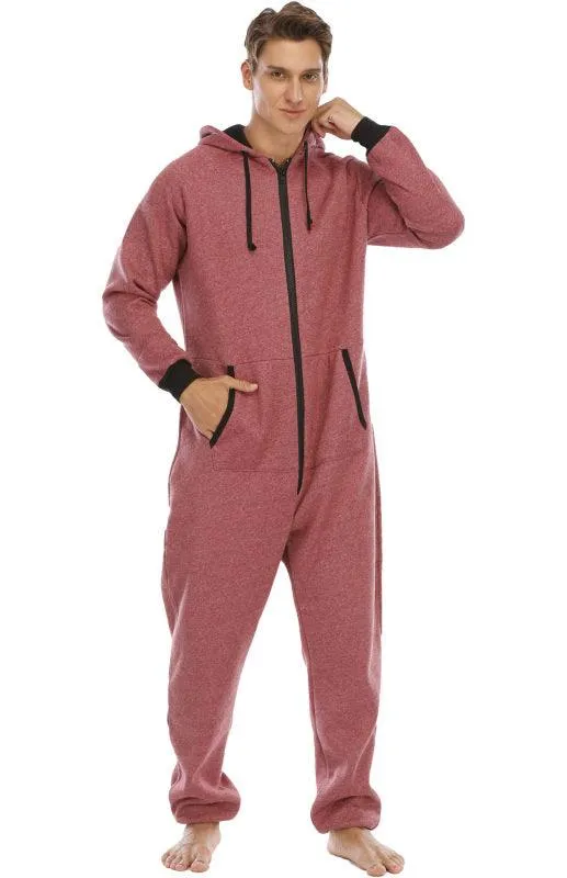 Men's Thickened Sweater Fleece Jumpsuit Onesie