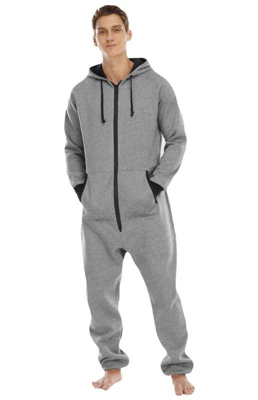 Men's Thickened Sweater Fleece Jumpsuit Onesie