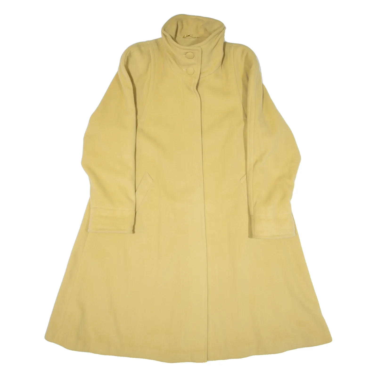 MENUETTO Womens Overcoat Coat Yellow Knit Cashmere L
