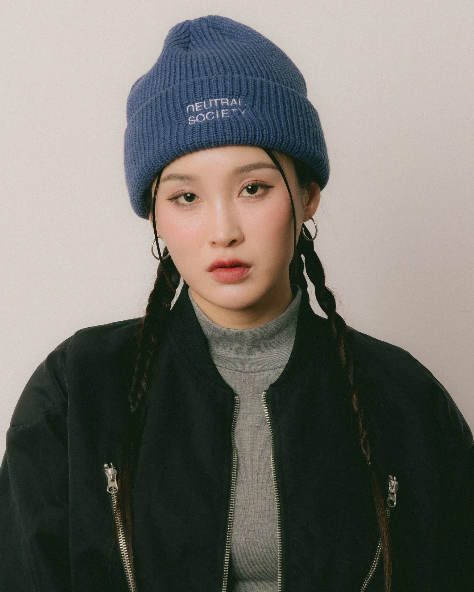 NEUTRAL SOCIETY CROPPED FLIGHT JACKET-BLACK