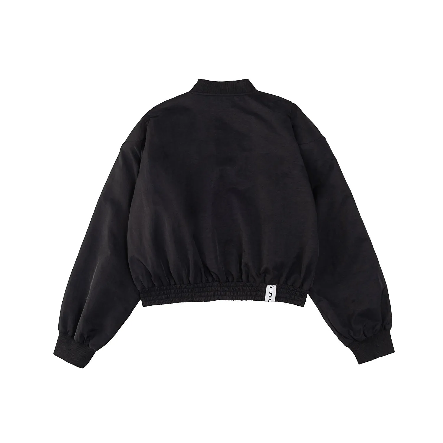 NEUTRAL SOCIETY CROPPED FLIGHT JACKET-BLACK