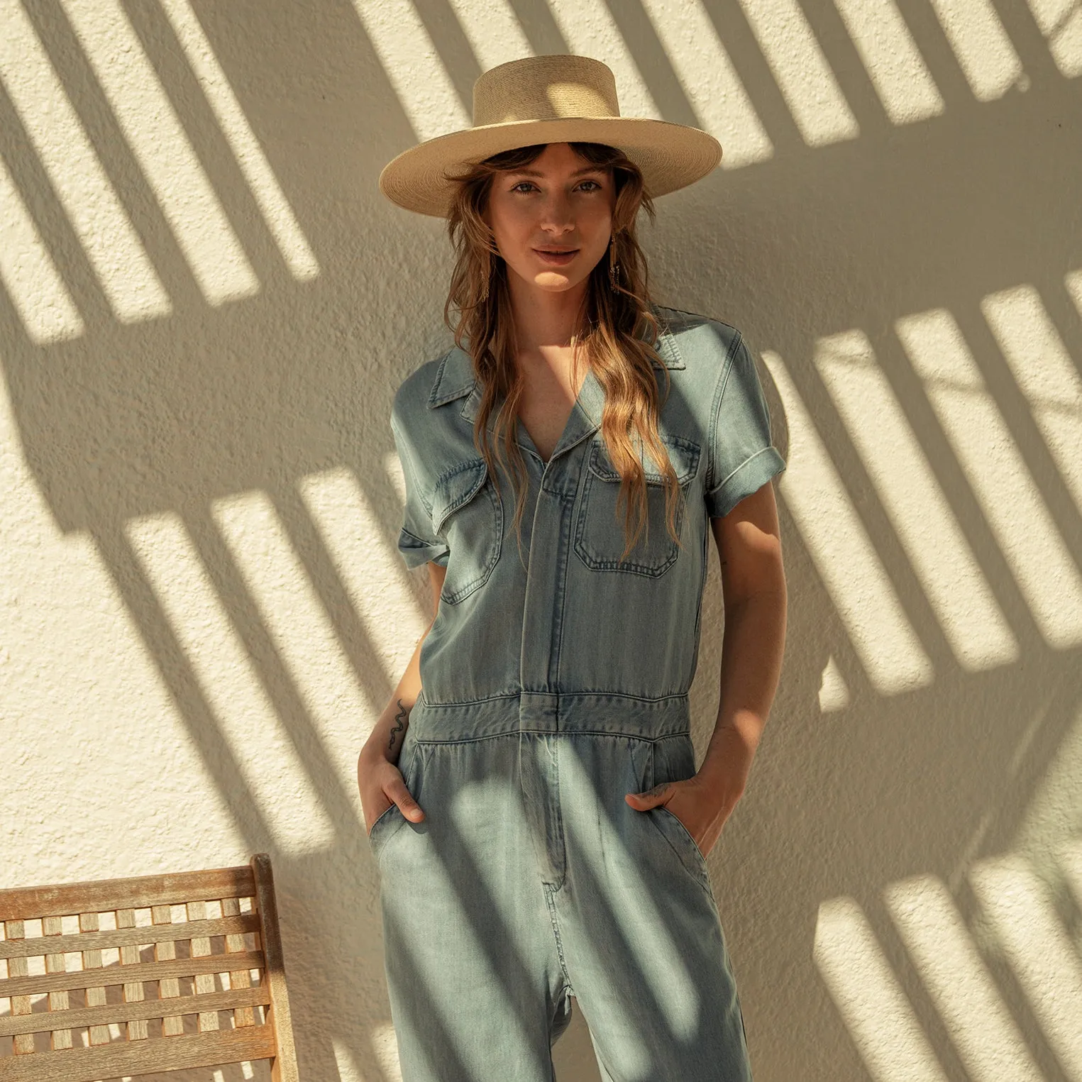 Notch Collar Jumpsuit