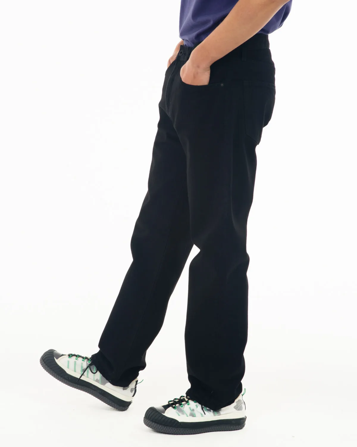 Off Planet Work Wear Straight Leg Denim - Rinsed Black