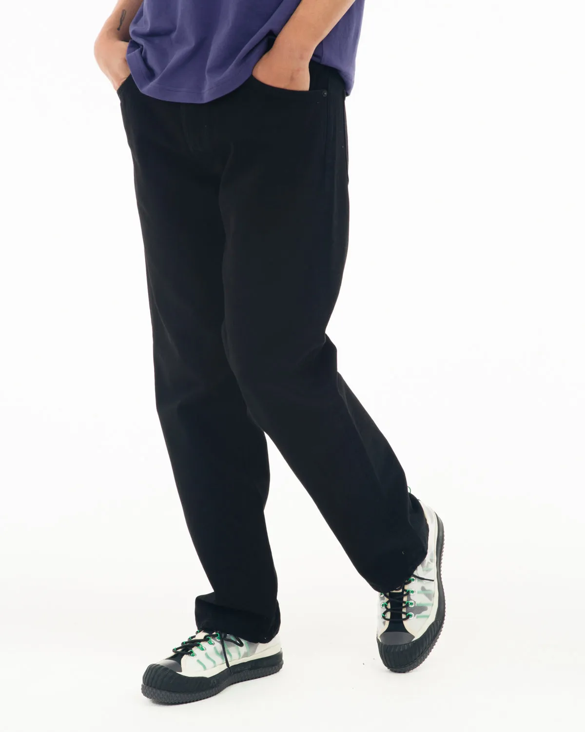 Off Planet Work Wear Straight Leg Denim - Rinsed Black
