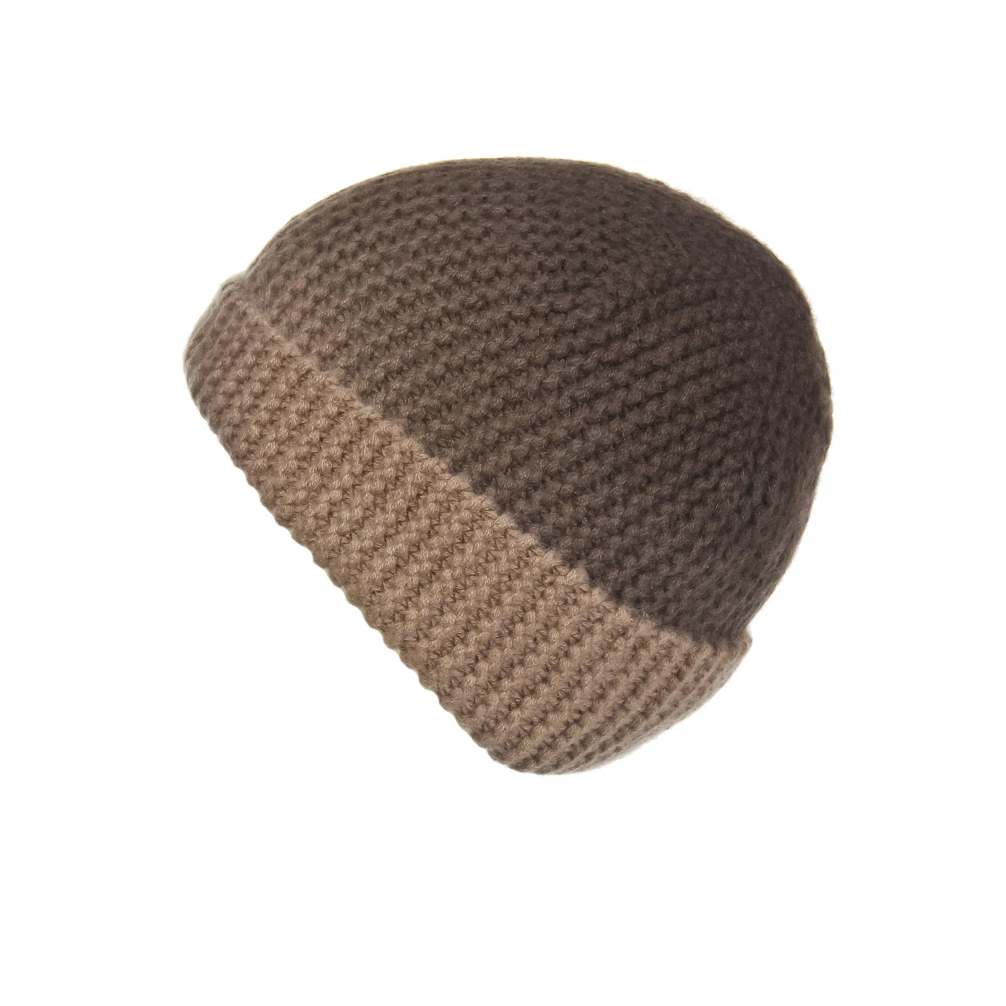 Pearl Stitched Brown Ombré Cashmere Hat