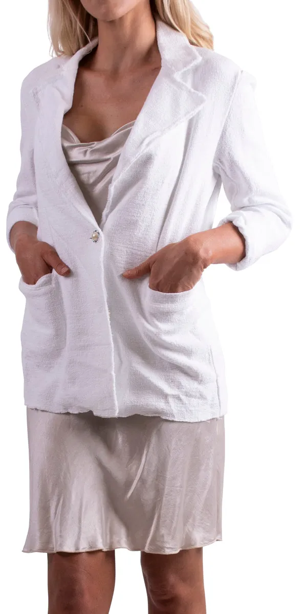Raw Edge Jacket with Pockets