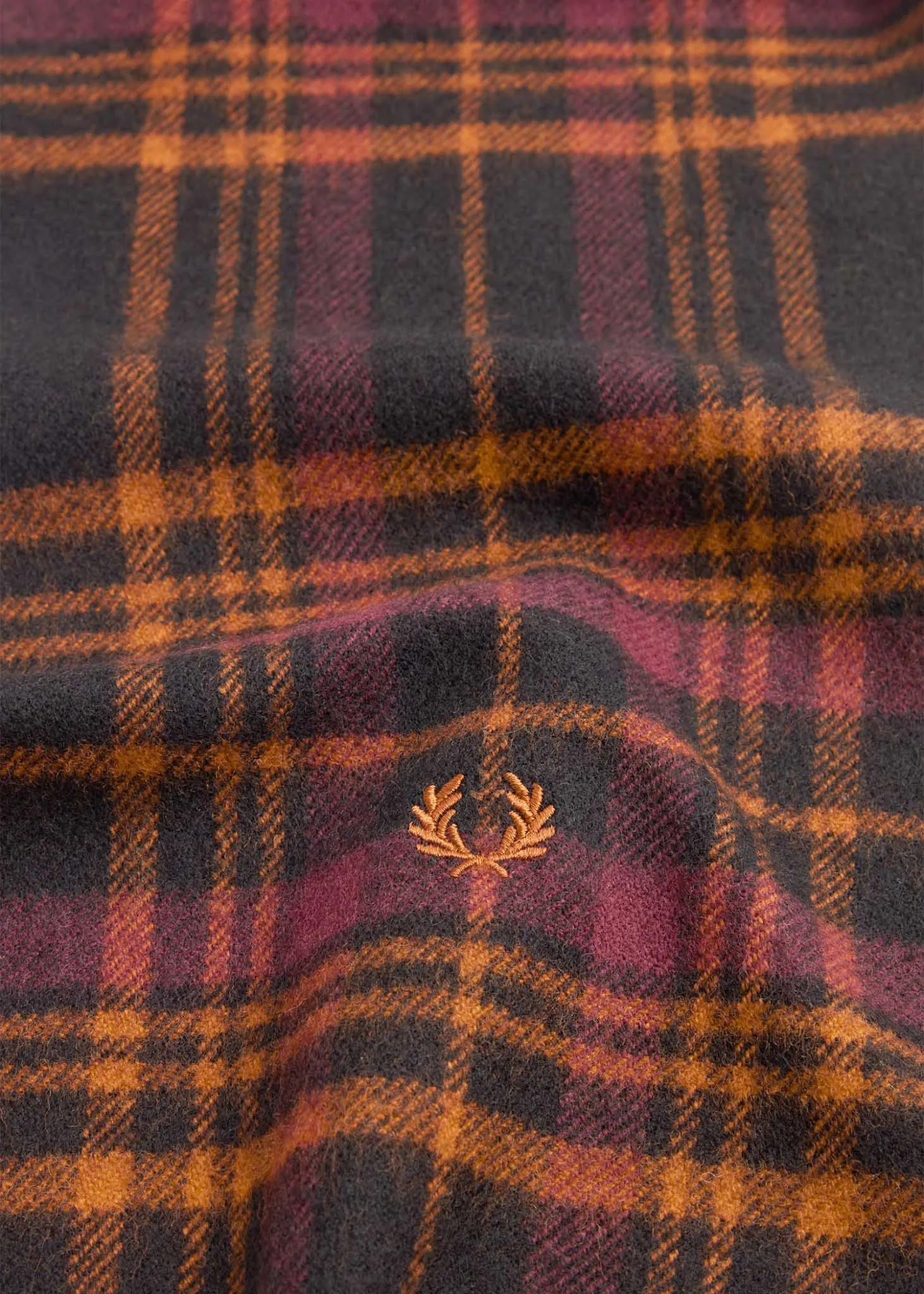 Redacted tartan scarf - oxblood